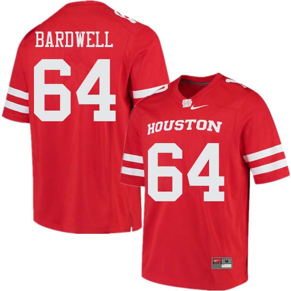 Men #64 Dennis Bardwell Houston Cougars College Football Jerseys Sale-Red